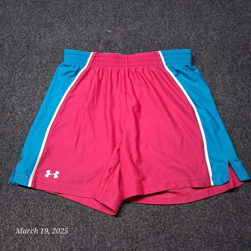 Under Armour Shorts Women Sz Small Loose Fit Heatgear Pink and Blue